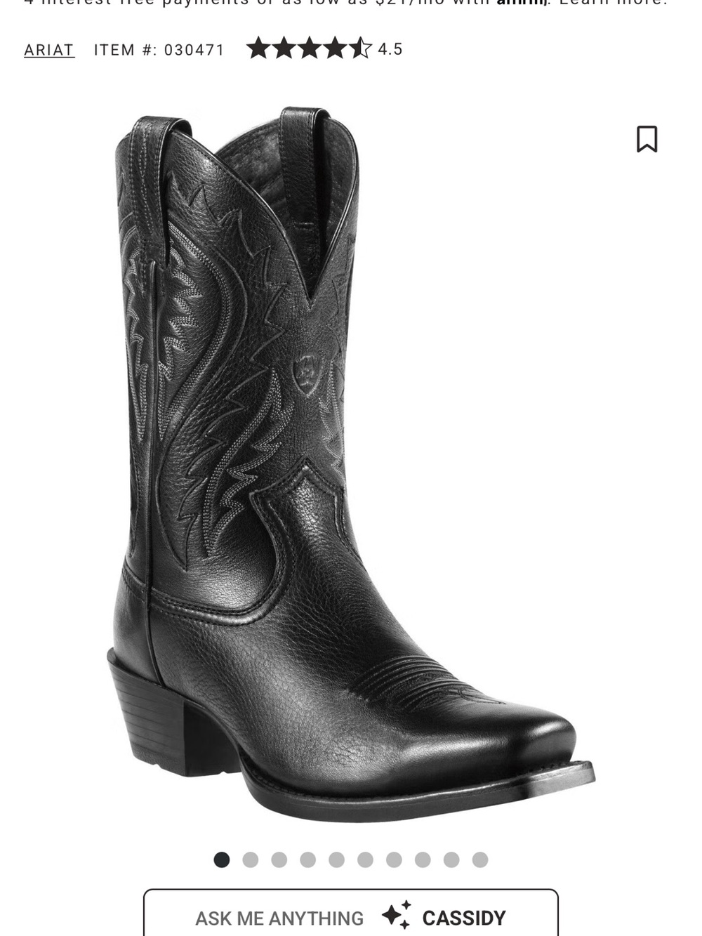 ARIAT LEGEND PHOENIX COWBOY BOOTS - SQUARE TOE